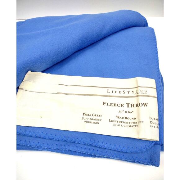 Home Accents Soft Fleece Throw Blanket by Belk 50x60 Blue - Picture 7 of 7